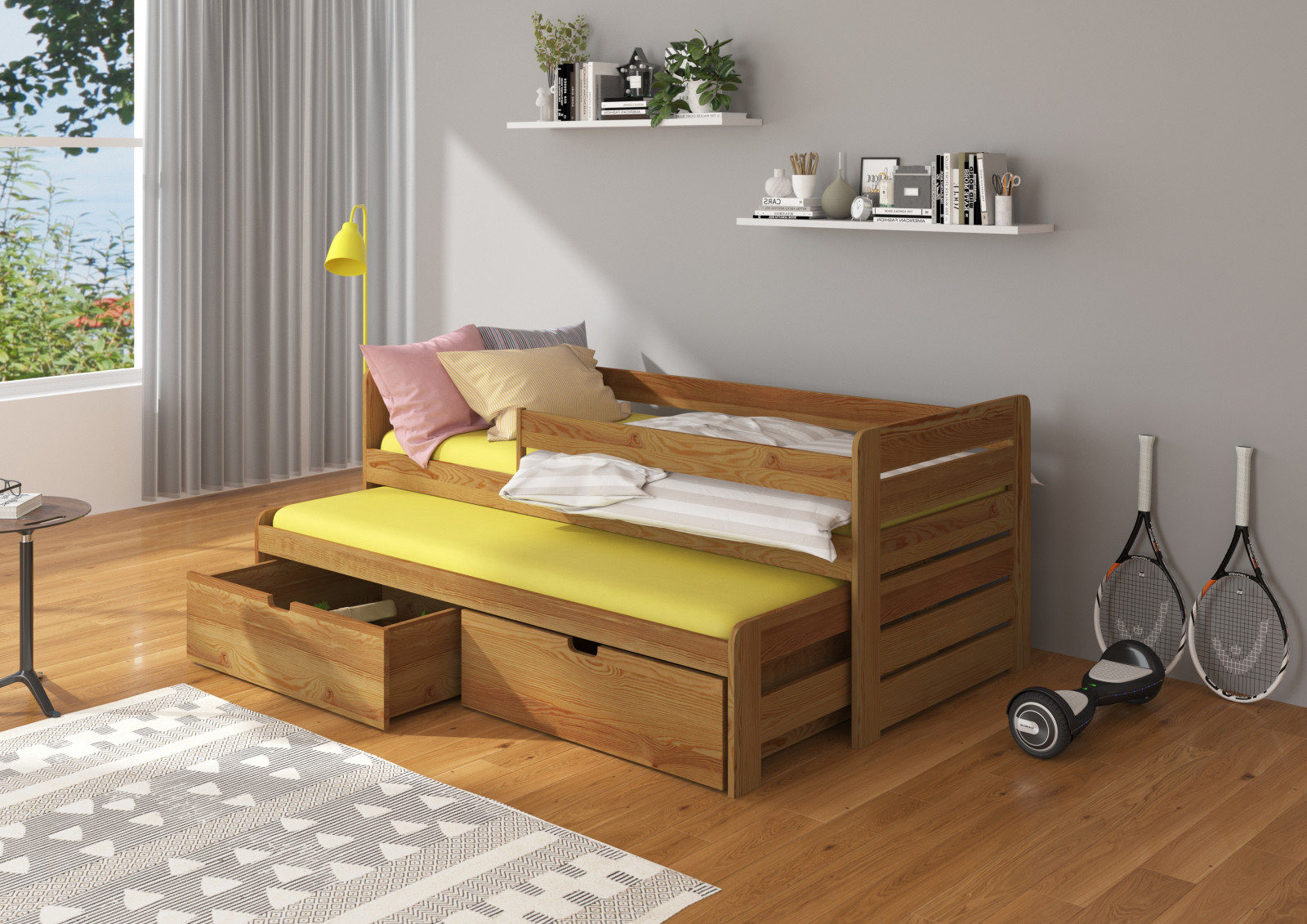 Dětská postel s přistýlkou dub
