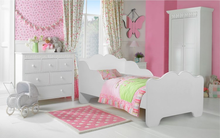 bílé dětské postele, postel do dětského pokoje 160x80 cm