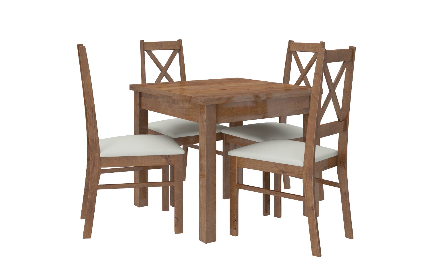 Jídelní stůl se židlemi pro 4 dub lefkas, potah Paros 02