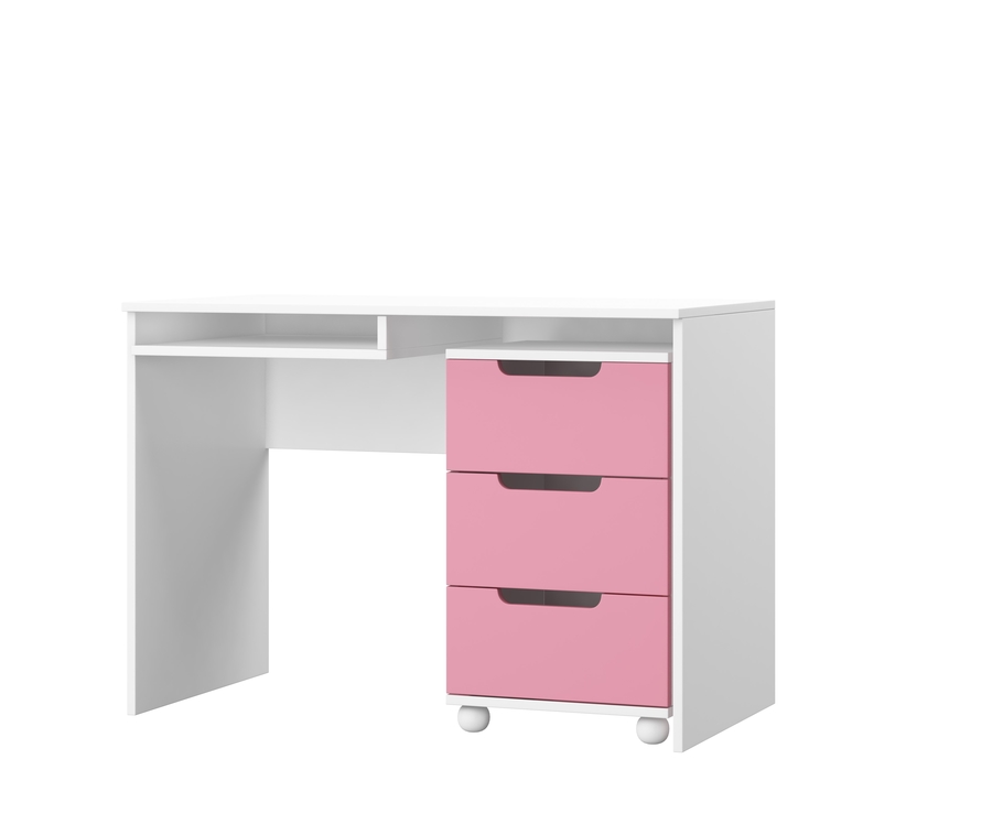 psací stůl, kancelářské stoly, psací stůl bílý, počítačový stůl, dětský stůl bílo-růžová
