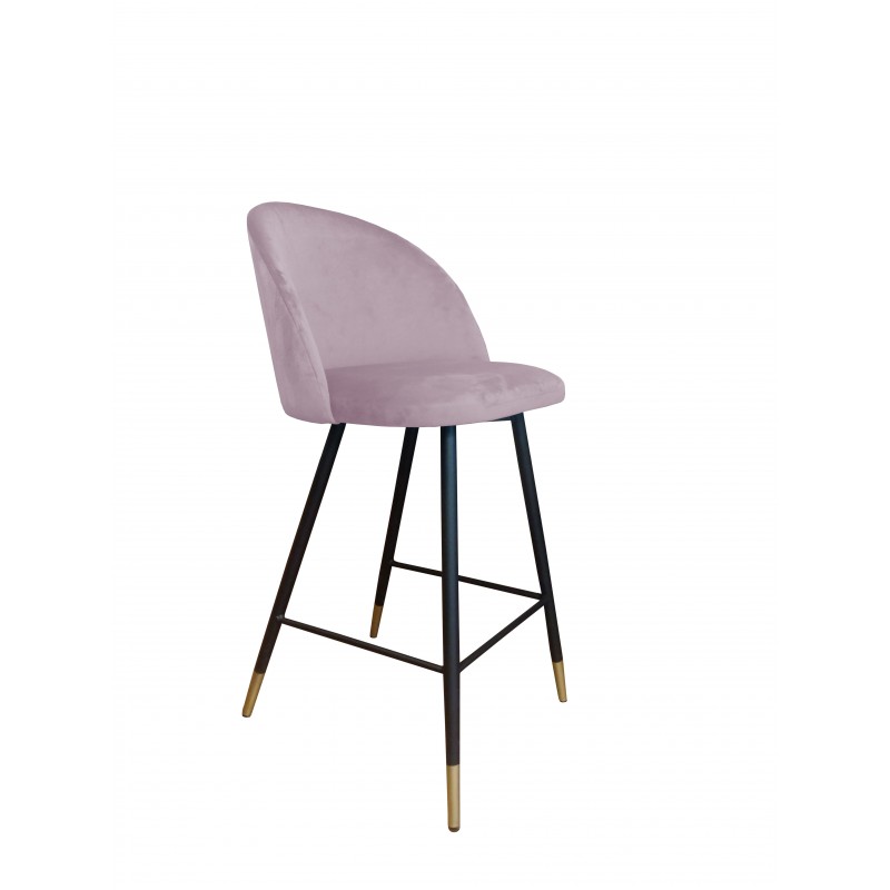 Moderní čalouněná barová židle s kovovýma nohama.