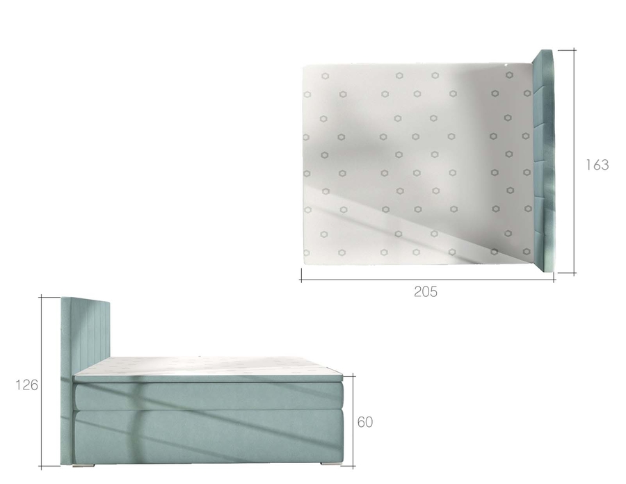 Rozměry postele boxspring s úložným prostorem