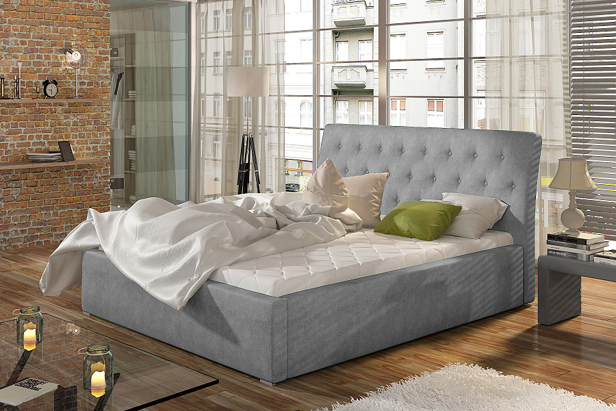 Luxusní čalouněná postel 140 x 200 s roštem