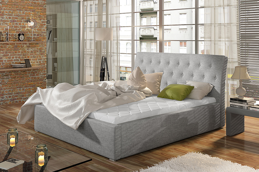 Luxusní čalouněná postel 180 x 200 cm dvojlůžko