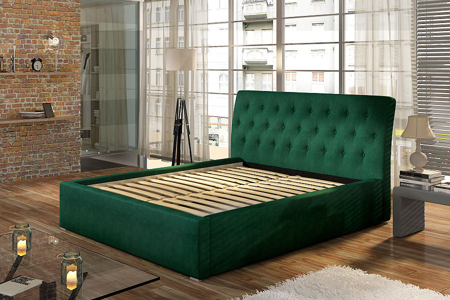 Čalouněná postel s roštem 140 x 200 