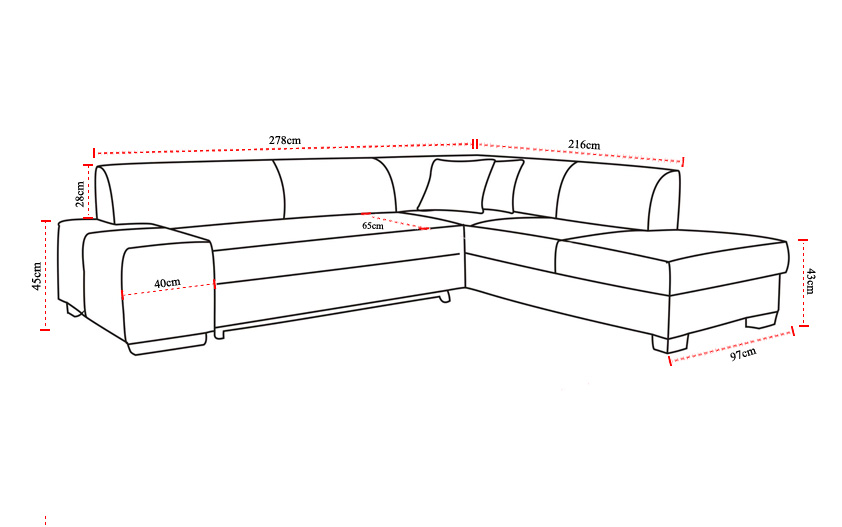 rozměry sedací soupravy rohové