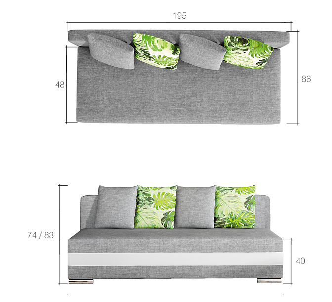 rozměry rozkládací sofa