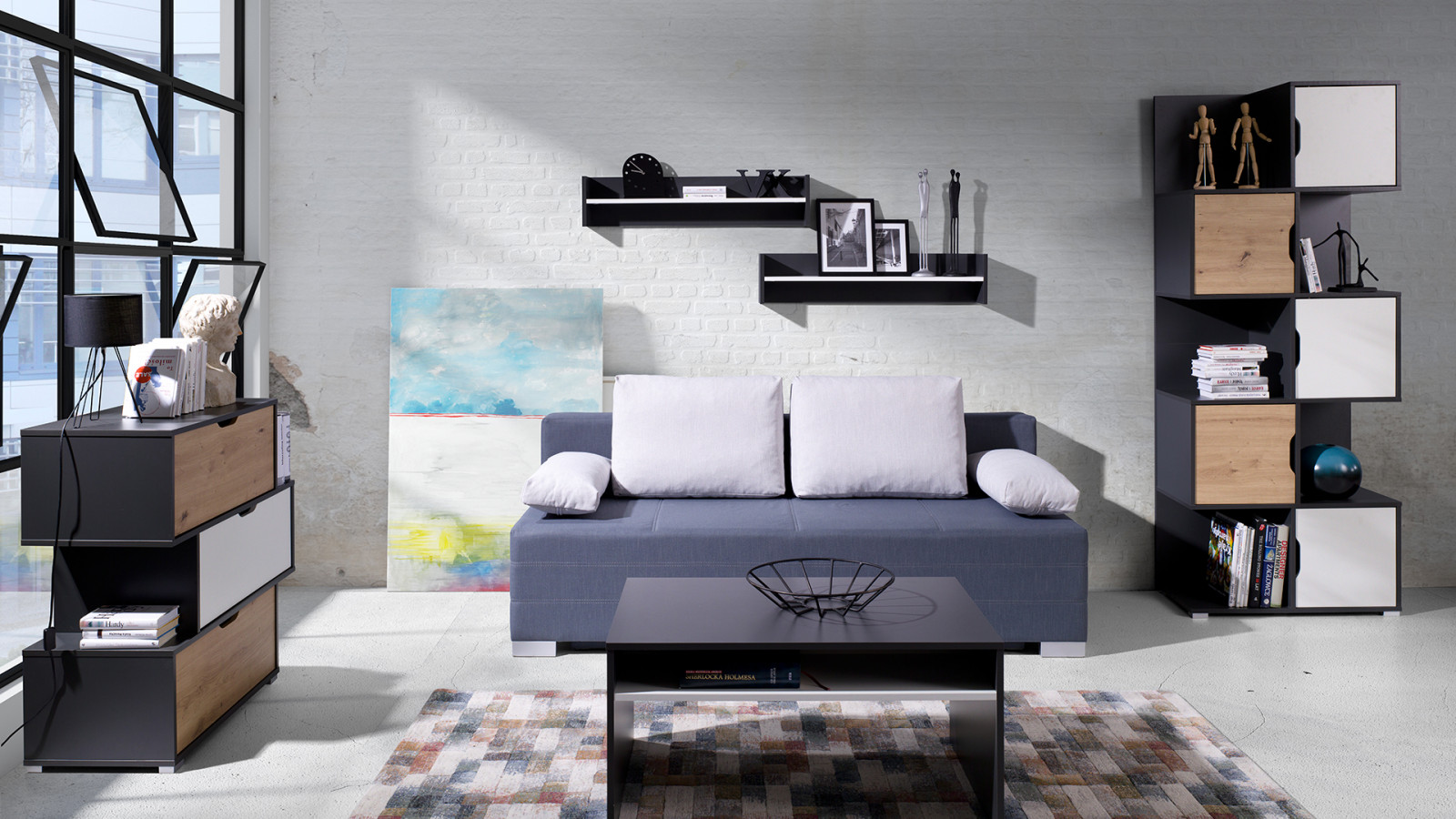 Moderní obývací pokoj šedý