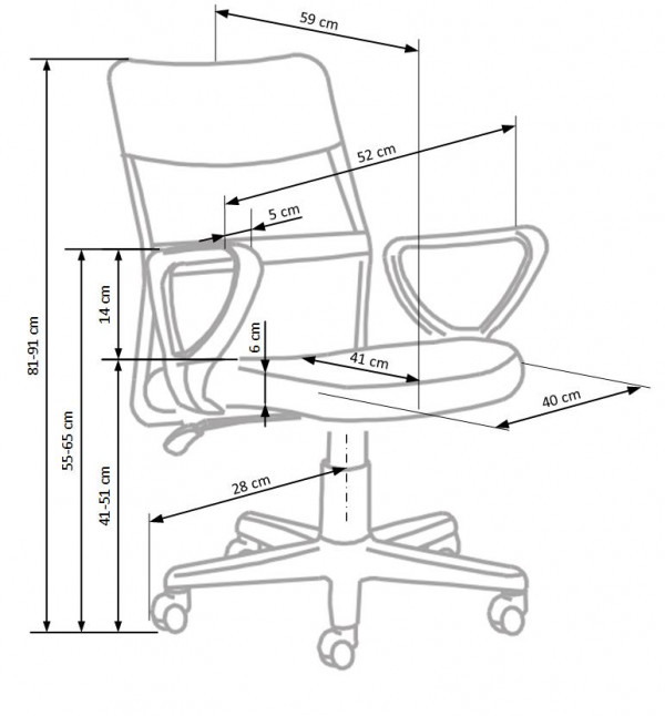rozměry otočné židle