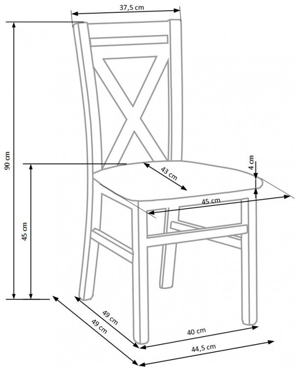 rozměry jídelní židle