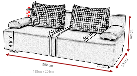 rozměry rozkládací gauč pro každodenní spaní