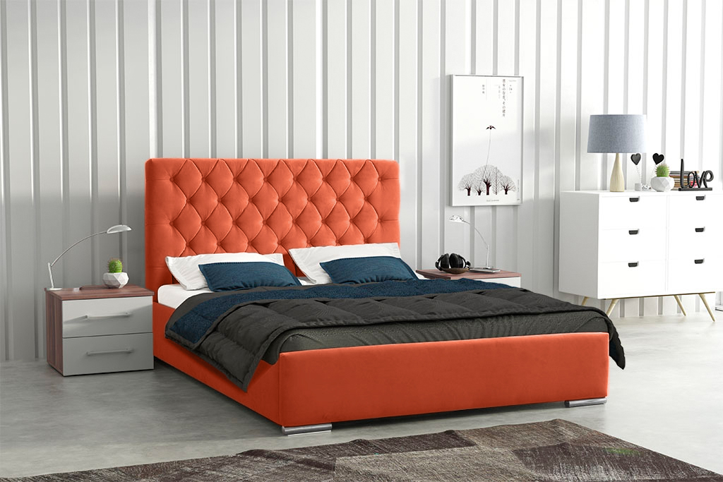 oranžová postel