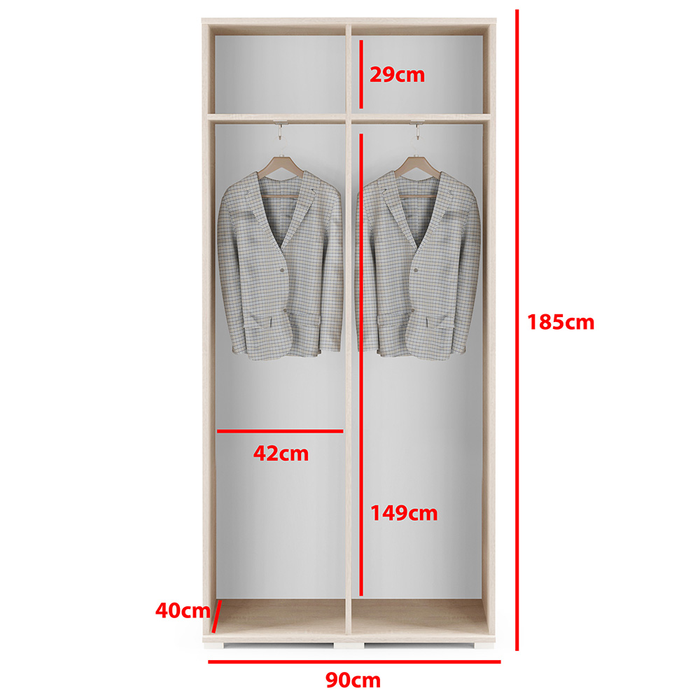 rozměry šatní skříně