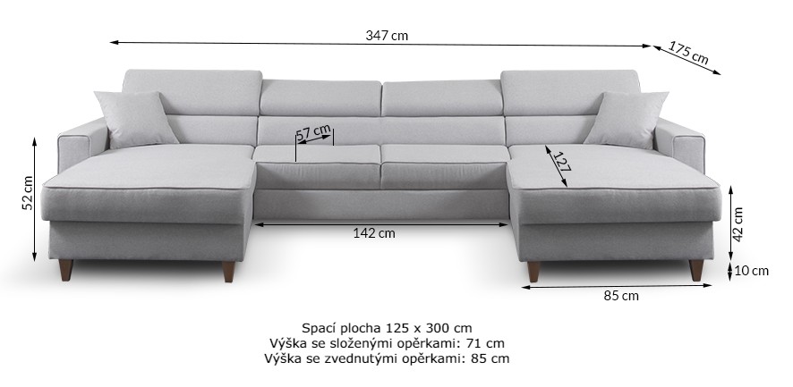 rozměry sedačky