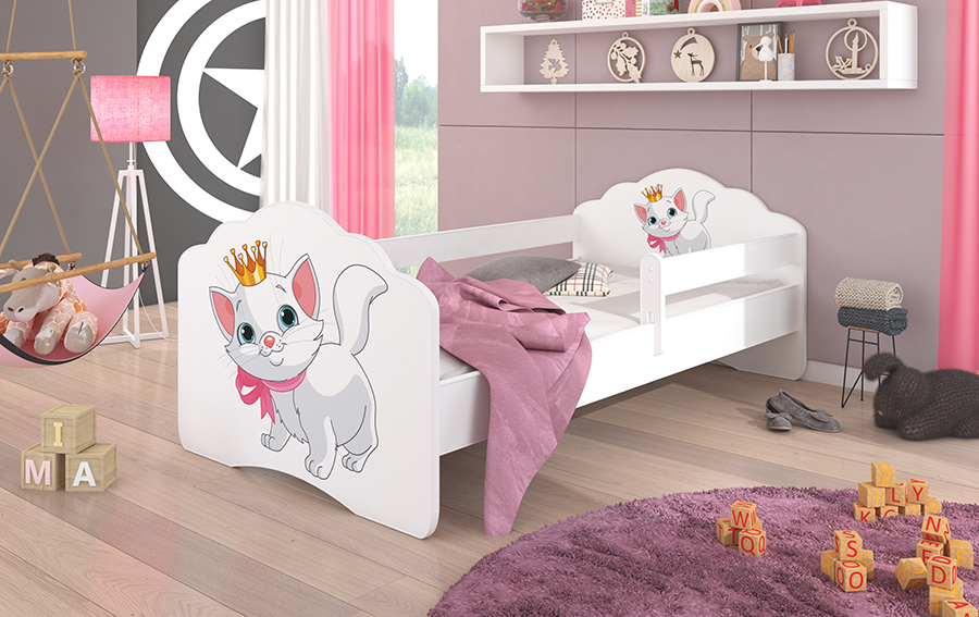 Dětská postel bílá 140x70 cm Kočička