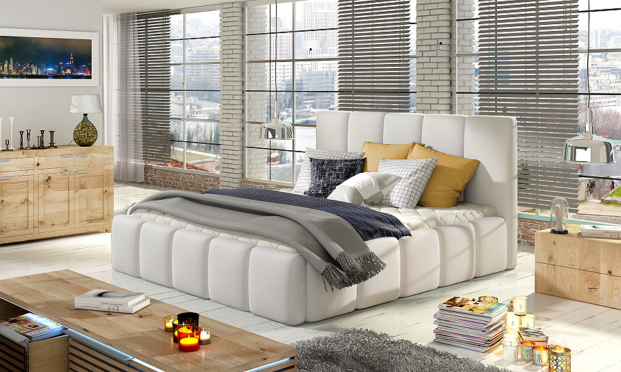 Čalouněná postel 140 x 200 cm s úložným prostorem Hedvika