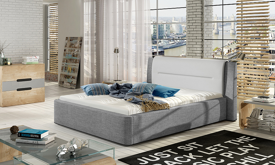 Čalouněná postel s úložným prostorem Piri 140 x 200
