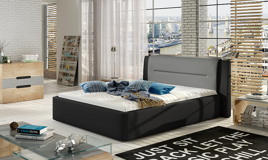 Čalouněná postel s úložným prostorem Piri 140 x 200