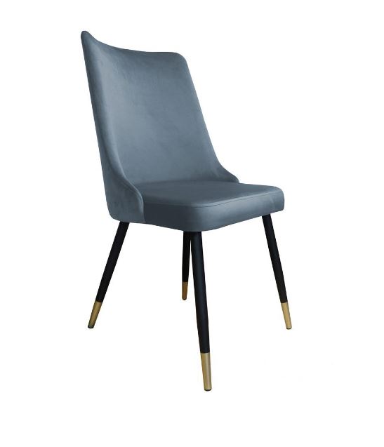 Elegantní čalouněná jídelní židle s černo-zlatými nohami Sunny