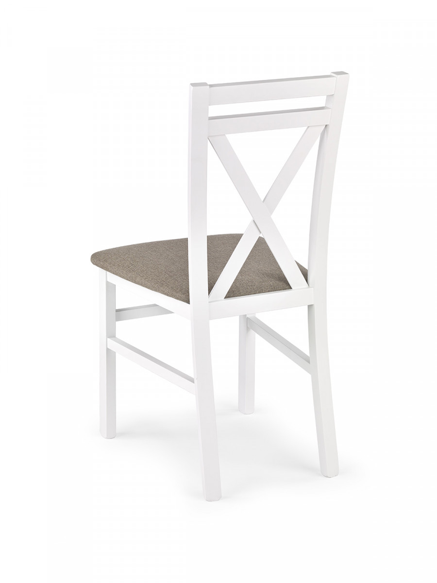 Jídelní židle Noel bílá s čalouněným sedákem