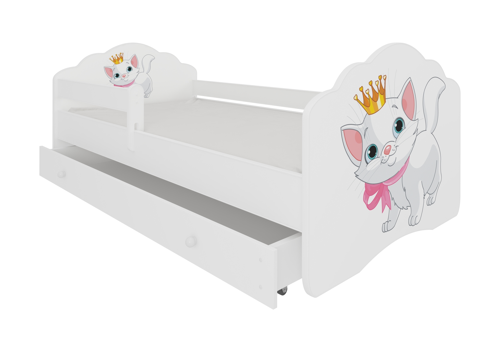 Dětská postel bílá 140x70 cm Kočička
