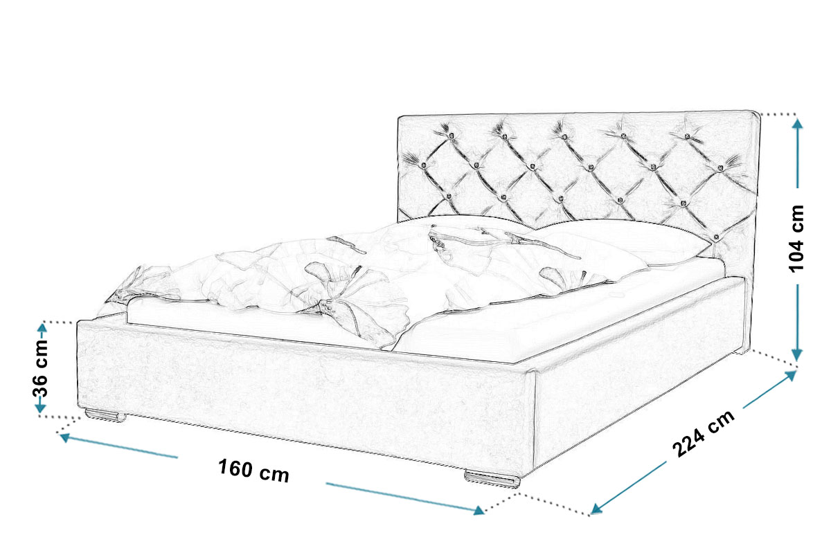 Čalouněná postel 140x200 cm Lucha