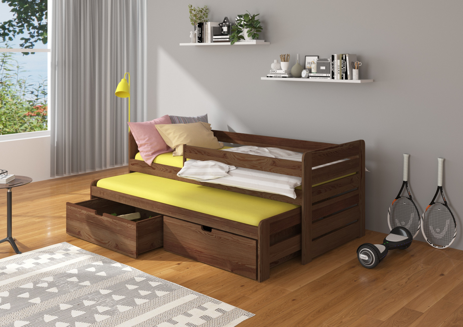 Dětská postel 90x200 cm se zábranou Arie