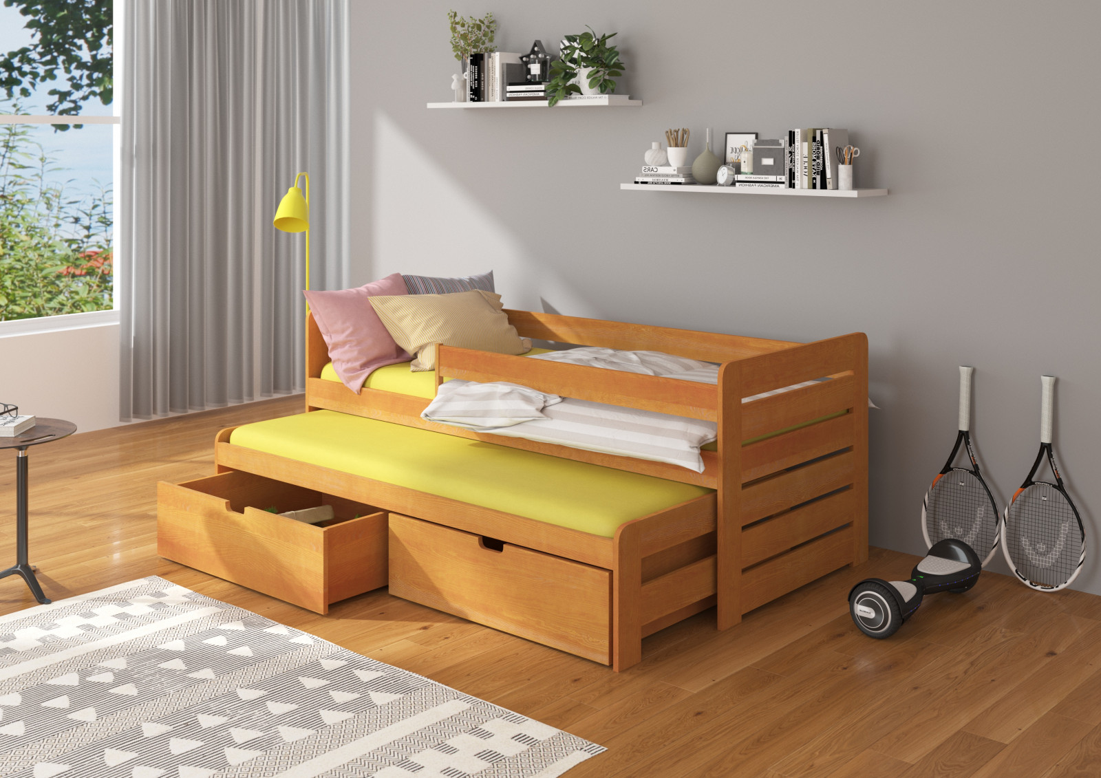 Dětská postel 90x200 cm se zábranou Arie