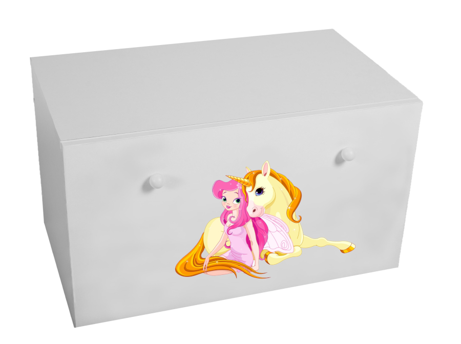 Box na hračky Poqutio s nápisom pre princezné čierny