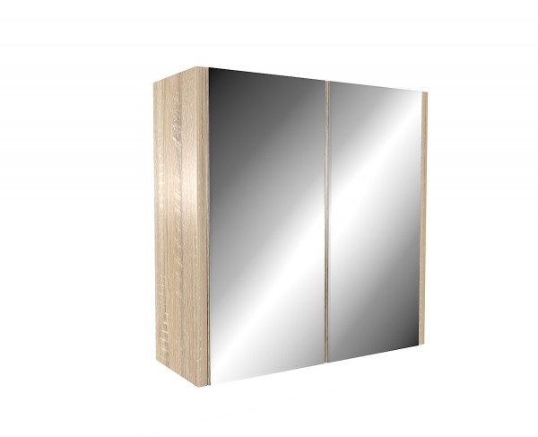 Zrkadlová kúpeľňová skrinka Dila vo farbe dub sonoma
