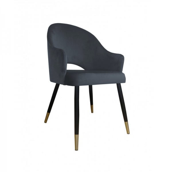 Moderná čalúnená stolička Windy čierno-zlaté nohy