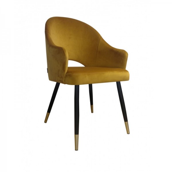 Moderní čalouněná židle Windy černo zlaté nohy