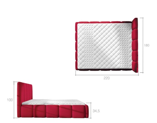 Manželská čalouněná postel 160 x 200 Hedvika