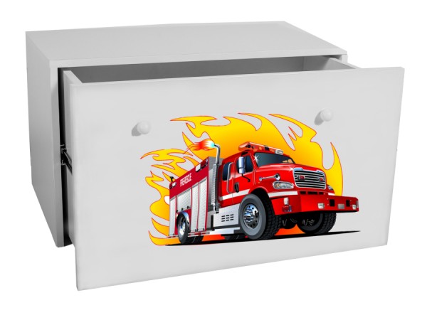 Box na hračky Poquito s hasičským autem