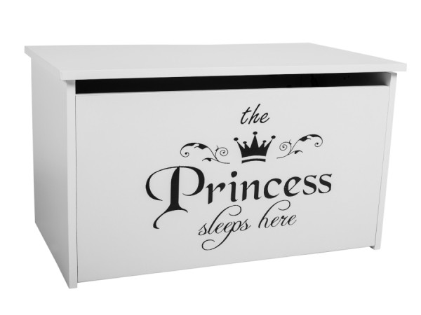 Dětský úložný box Toybee s nápisem pro princezny černý