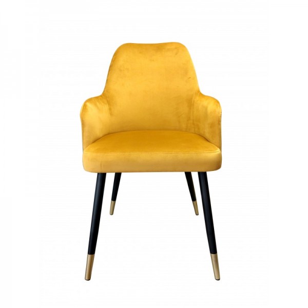 Židle s područkami Venio s černo-zlatými nohami