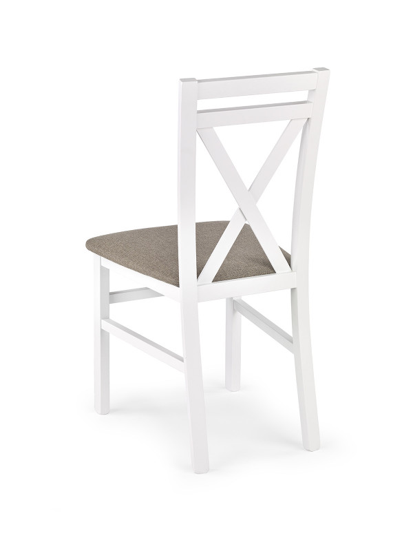 Jídelní židle Noel bílá s čalouněným sedákem