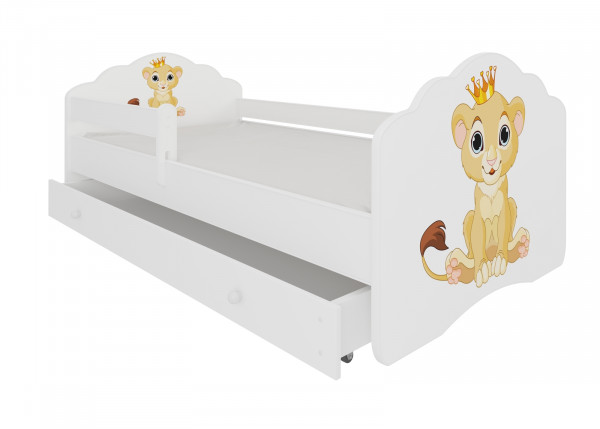 Bezpečná postel se zábranou pro děti 160x80 cm Lvíček