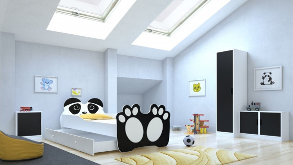 Postel do dětského pokoje 140x70 cm Panda