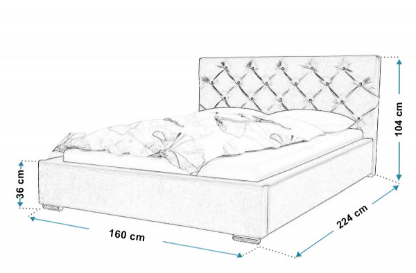 Čalouněná postel 140x200 cm Lucha
