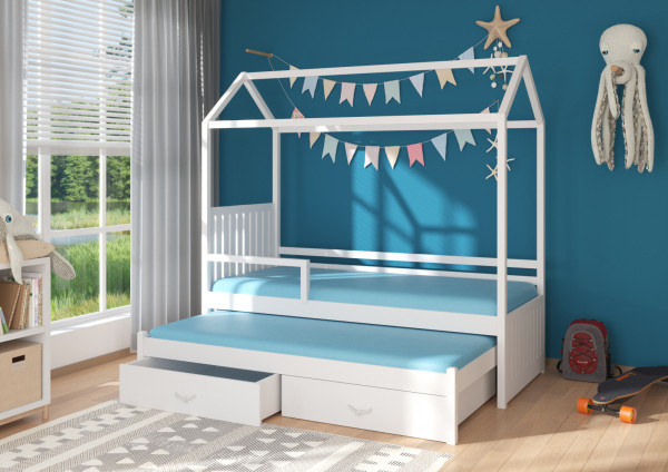 Dětská postel domeček Bambo se zábranou 80x180 cm