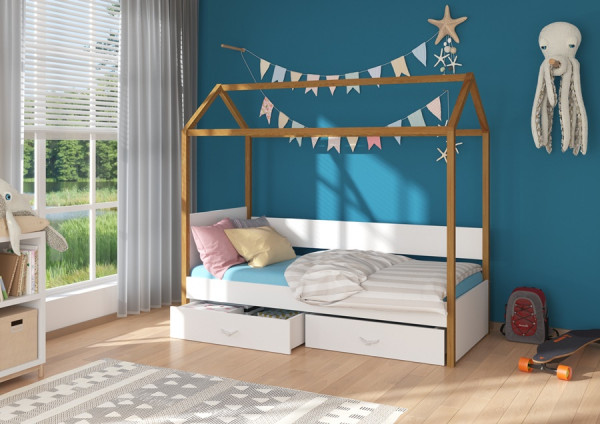 Dětská postel Quido 80x180 cm domeček