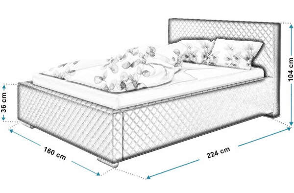 Elegantní postel Sia 140x200 cm