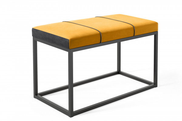 Žlutá čalouněná lavice Zola 80x40 cm