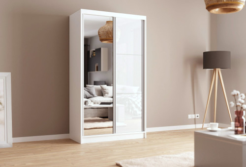 Bílá skříň se zrcadlem Phani 120 cm