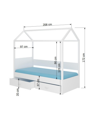 Domečková dětská postel OTELLO 200 x 90 cm