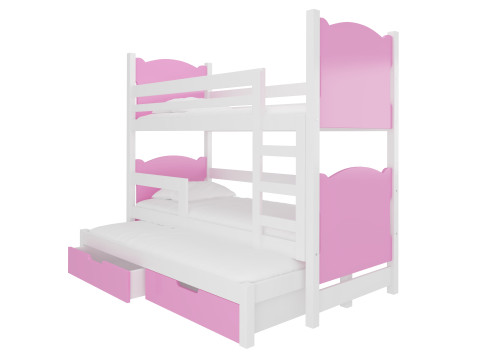 Patrová postel pro tři děti s matrací LETICIA