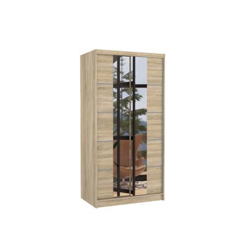 Šatní skříň s posuvnými dveřmi a zrcadlem KSAWER