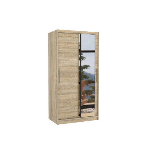 Šatní skříň s posuvnými dveřmi a zrcadlem BAROS