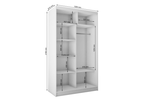 Moderní bílá šatní skříň Tithali 100 cm